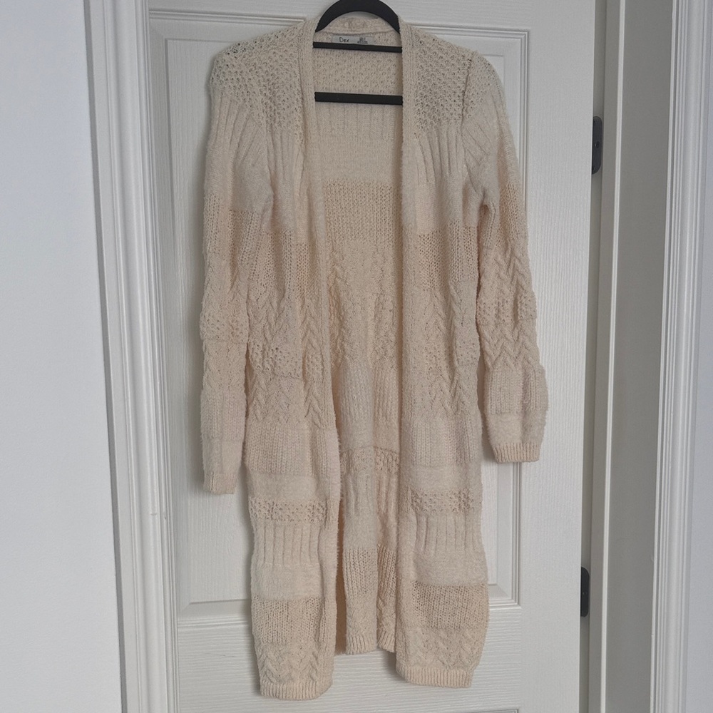 Dex Women's Beige Textured Knit Cardigan - Picture 2 of 8